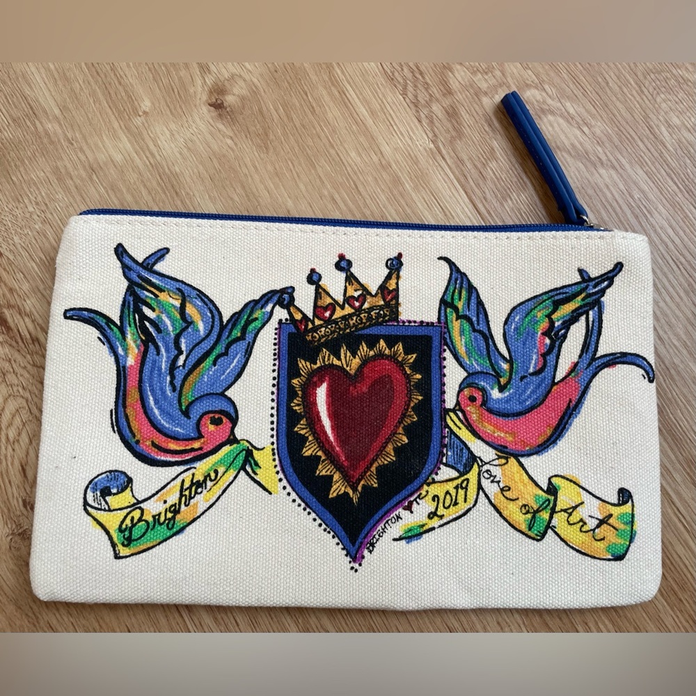 Brighton heart cosmetic bag 2019 Love of Art Canvas Multicolor Bird Print